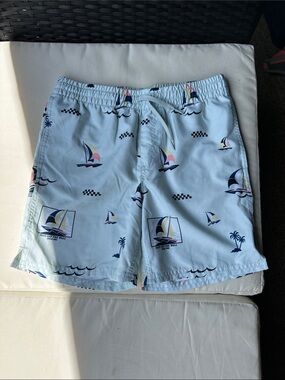 Vans Light Blue Boys' Sailboat Swim Trunks